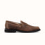 Wilde Brown Distressed Box Stitch Penny Loafer - Men's
