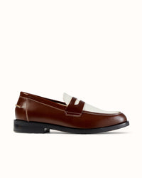 Wilde Chestnut + White Penny Loafer - Men's