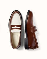 Wilde Chestnut + White Penny Loafer - Men's
