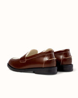 Wilde Chestnut + White Penny Loafer - Men's