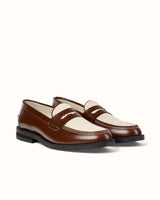 Wilde Chestnut + White Rattan Penny Loafer - Men's