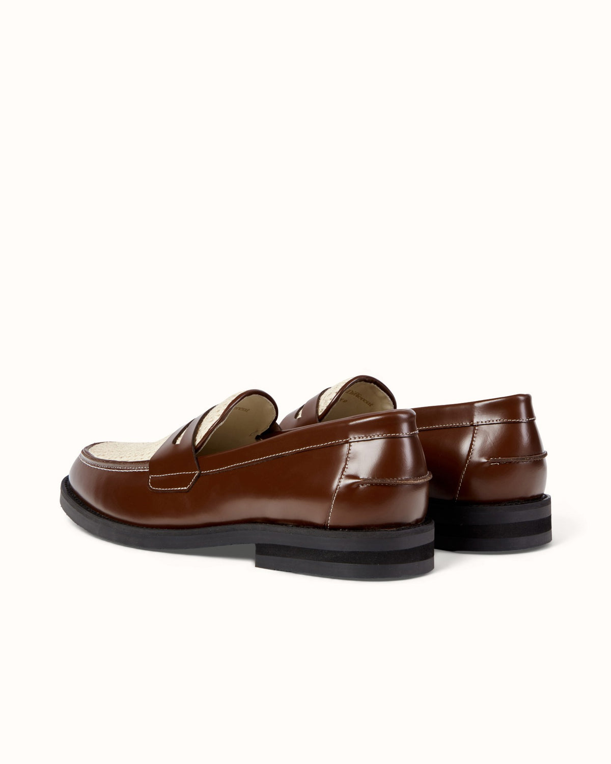 Wilde Chestnut + White Rattan Penny Loafer - Men's