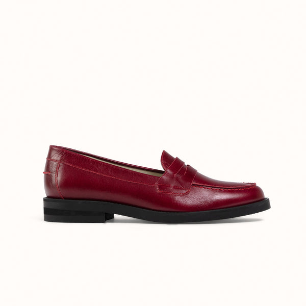 Wilde Red Creased Penny Loafer - Women's