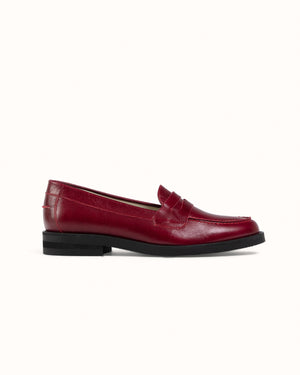 Wilde Red Creased Penny Loafer - Women's