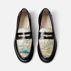 WILDE Sacred Spring Printed Hokusai Penny Loafer | DUKE + DEXTER