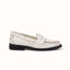 Wilde White Cracked Penny Loafer - Women's