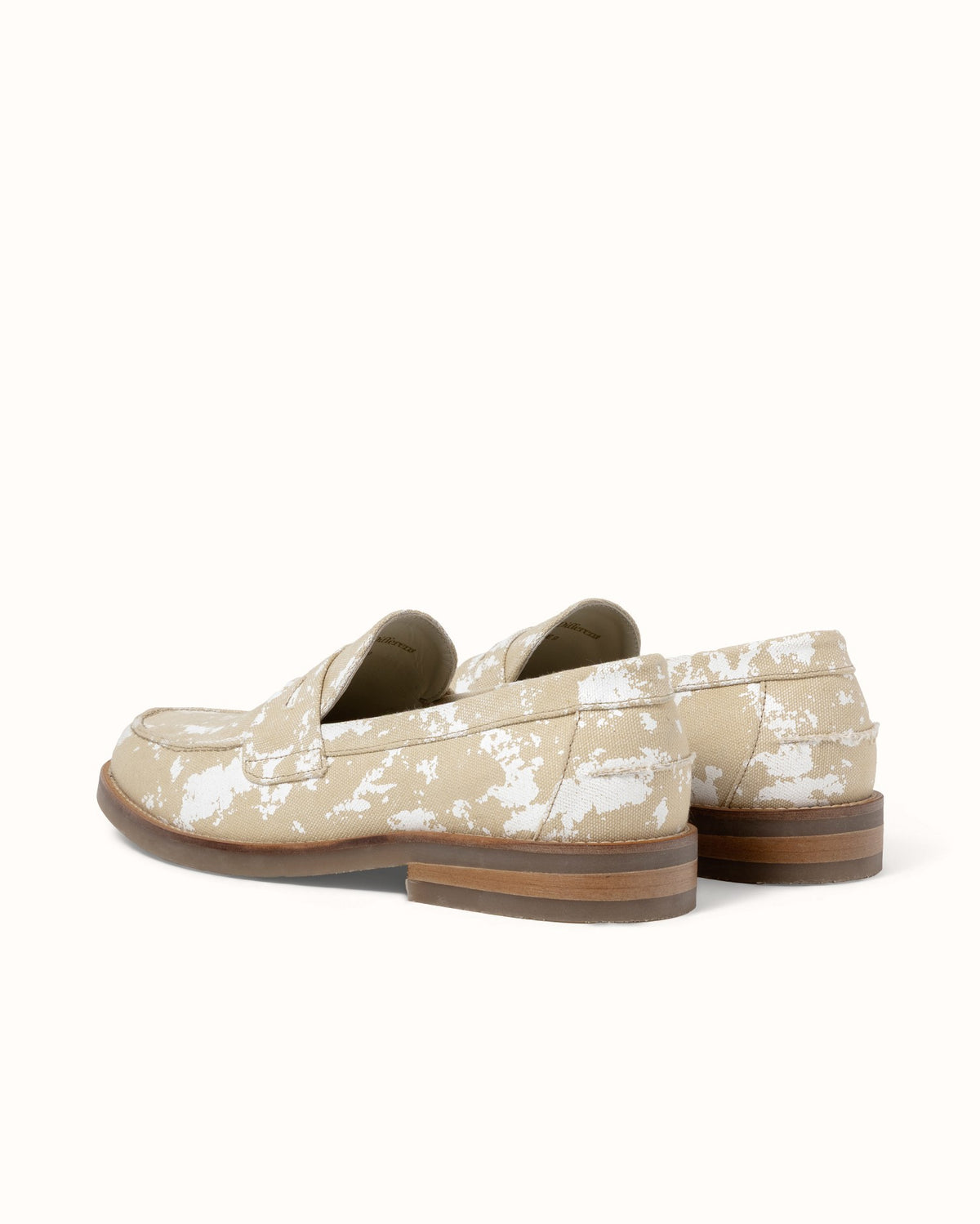 Wilde Beige + White Painted Canvas Penny Loafer - Men's