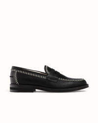 Wilde Black + Cream Box Stitch Penny Loafer - Men's