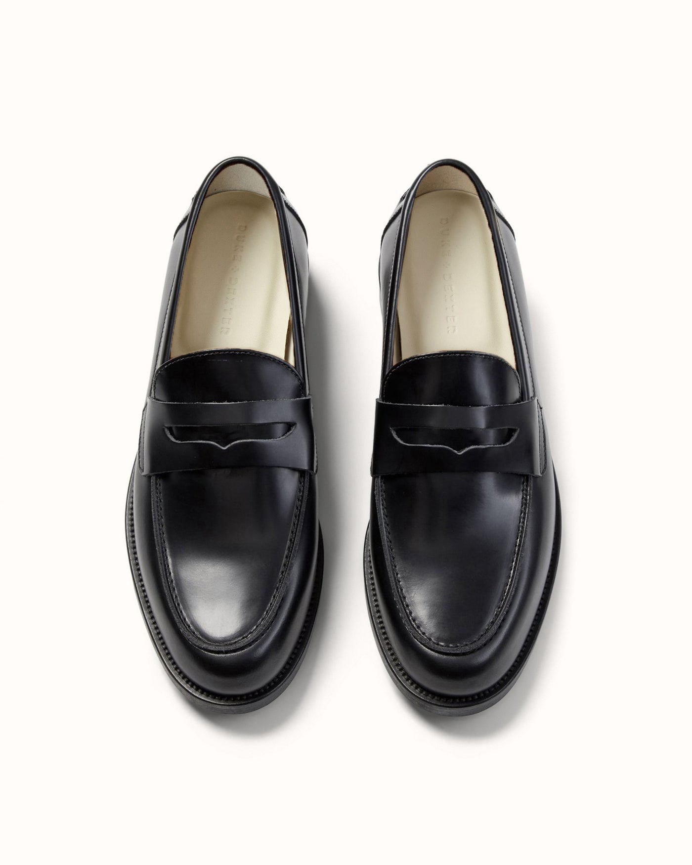 WILDE Black Leather Penny Loafer for Men | DUKE + DEXTER