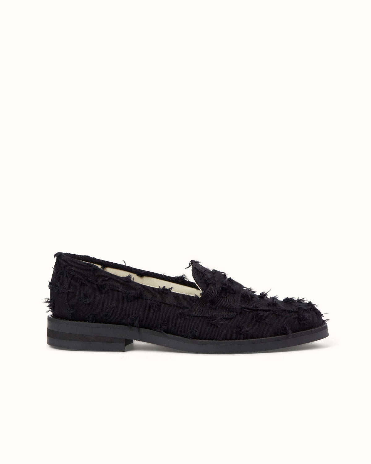 Wilde Black Punched Denim Penny Loafer - Women's