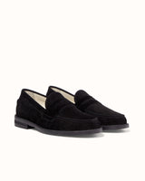Wilde Black Suede Penny Loafer - Men's