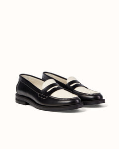 Wilde Black + White Penny Loafer - Women's