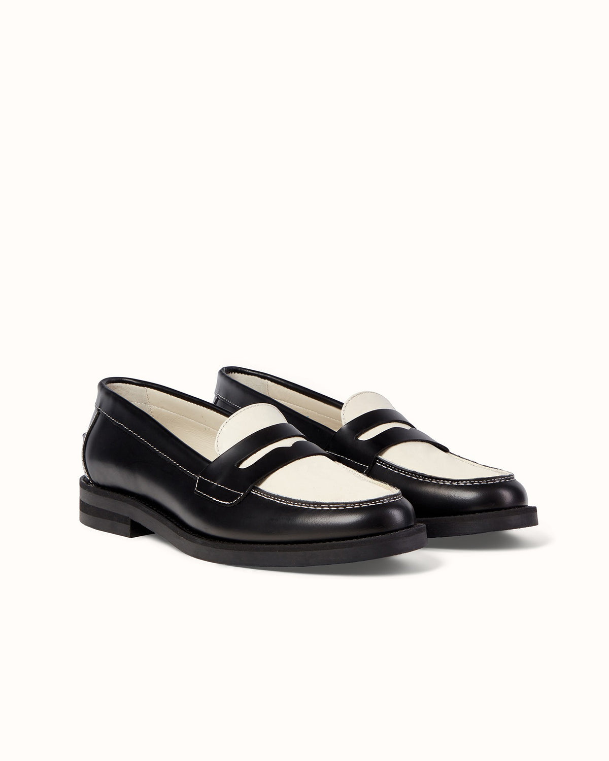 Wilde Black + White Penny Loafer - Women's