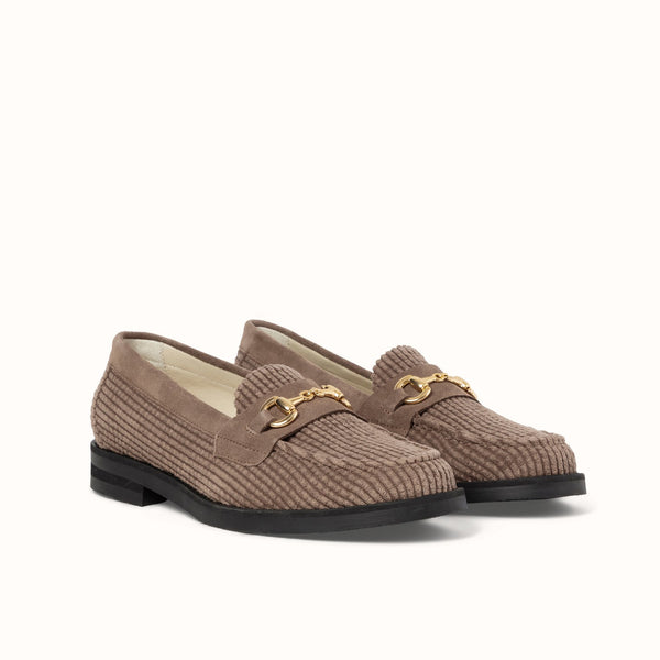 Wilde Brown Corduroy Bit Loafer - Women's