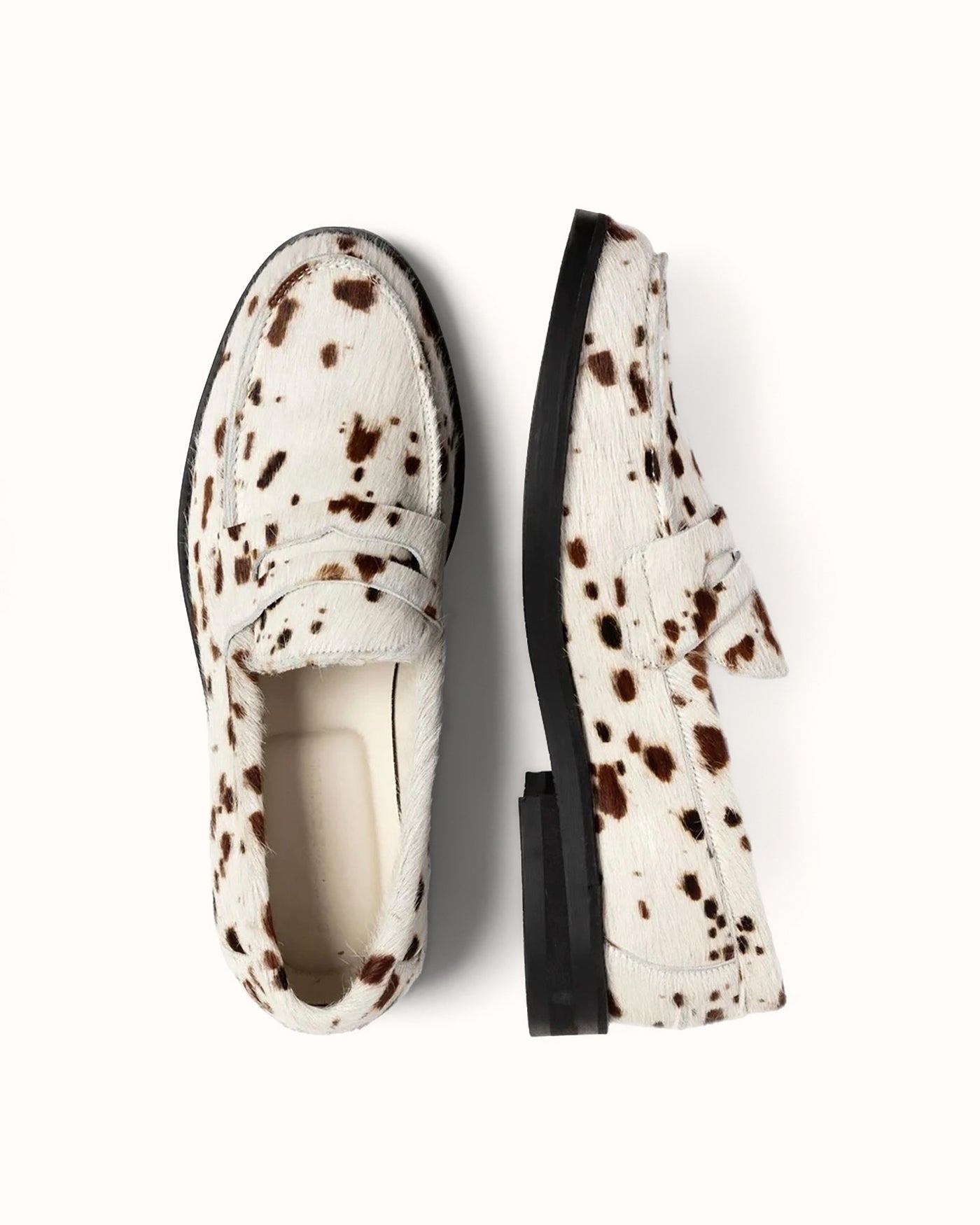 【CTHY＋VEIN】EMBOSSED COW LEATHER LOAFERS Wilde Brown Cow Pony Penny Loafer - Men's | DUKE + DEXTER