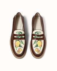 Wilde Chestnut Lemon Raffia Penny Loafer - Men's