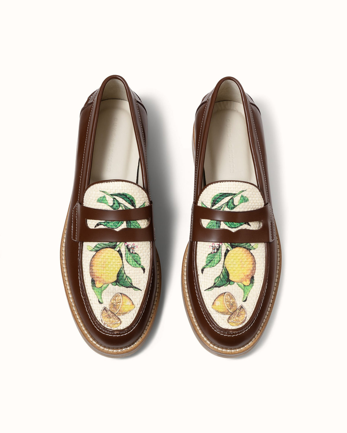 Wilde Chestnut Lemon Raffia Penny Loafer - Men's