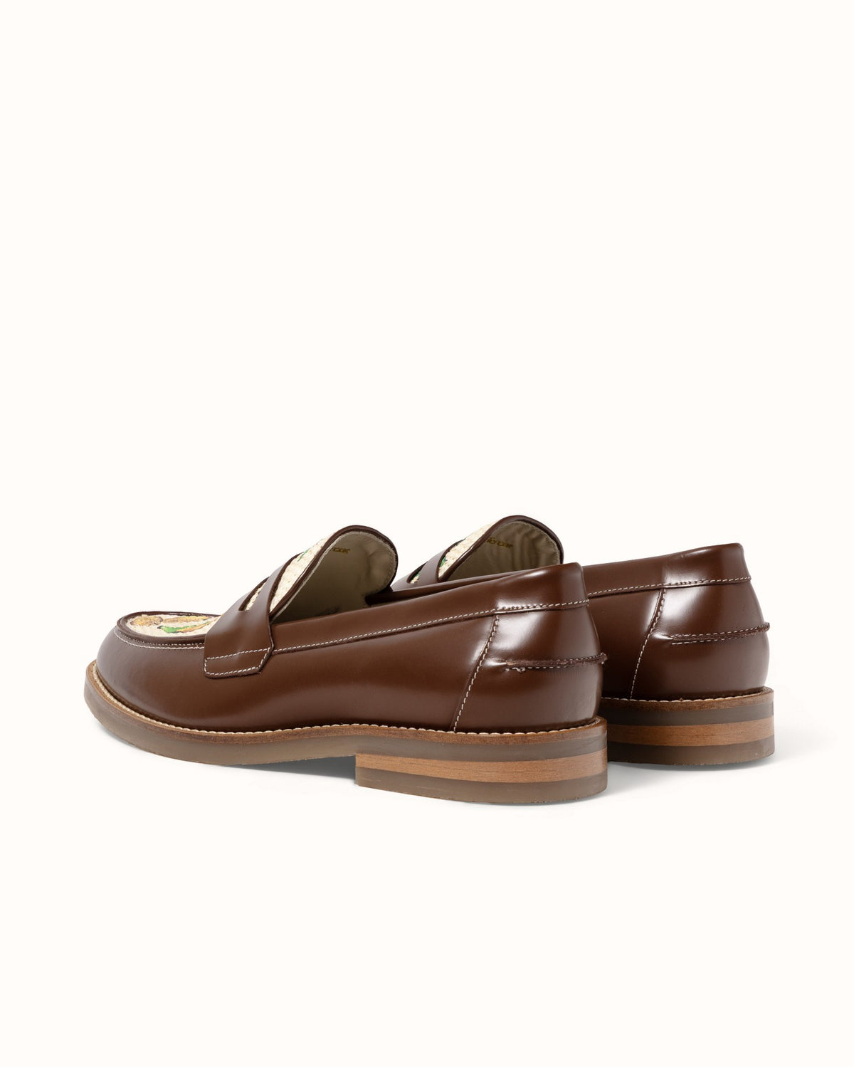 Wilde Chestnut Lemon Raffia Penny Loafer - Men's
