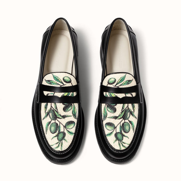 Wilde Olive Raffia Penny Loafer - Men's
