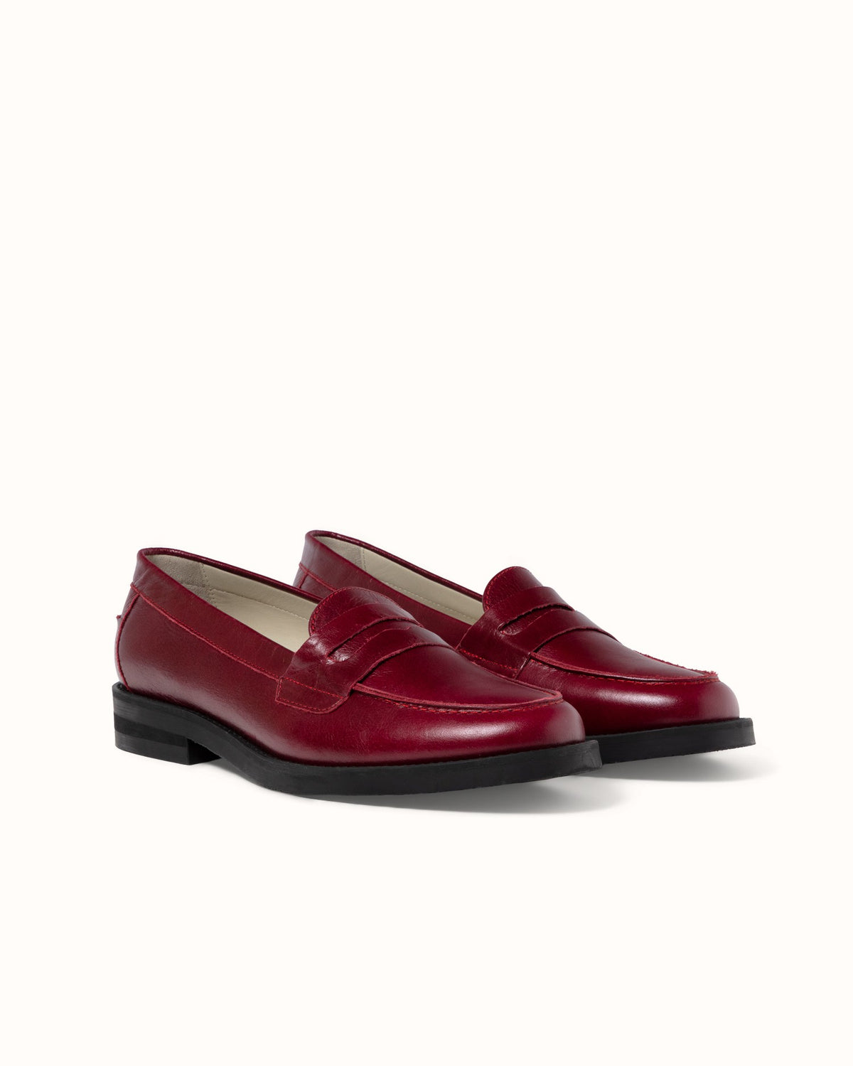 Wilde Red Creased Penny Loafer - Women's