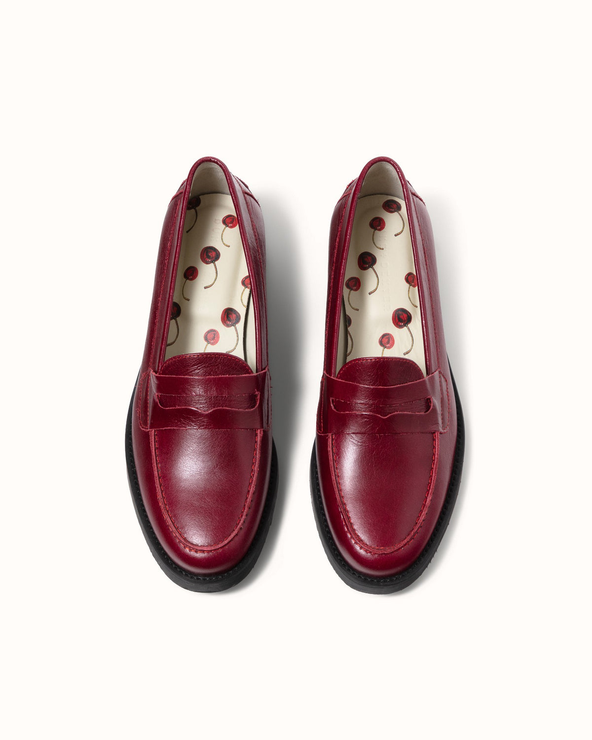 Wilde Red Creased Penny Loafer - Women's