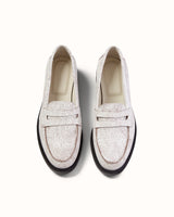 Wilde White Cracked Penny Loafer - Women's