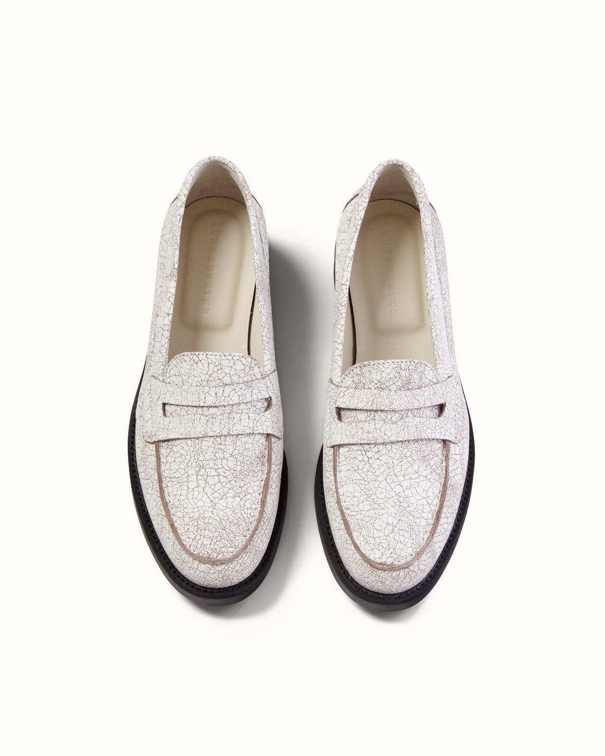 Wilde White Cracked Penny Loafer - Women's