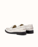 Wilde White Cracked Penny Loafer - Women's
