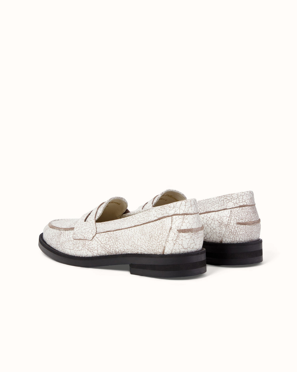 Wilde White Cracked Penny Loafer - Women's
