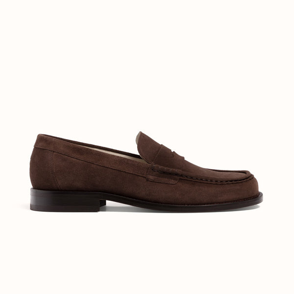 Willis Chocolate Suede Penny Loafer - Men's