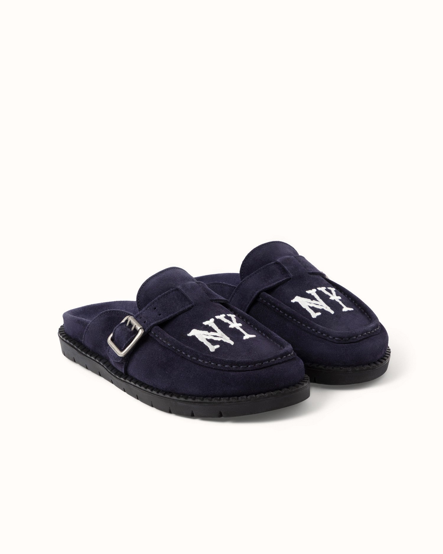Winston NY Navy Blue Suede Mule - Women's | DUKE + DEXTER