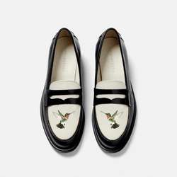 Hand-Painted Motif Penny Loafer - Women's