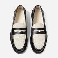 Wilde Black + White Vine Penny Loafer - Men's