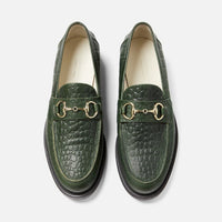 Wilde Green Croc Bit Loafer - Men's