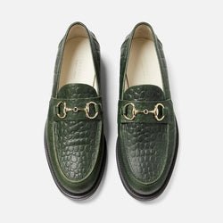 Wilde Green Croc Bit Loafer - Men's