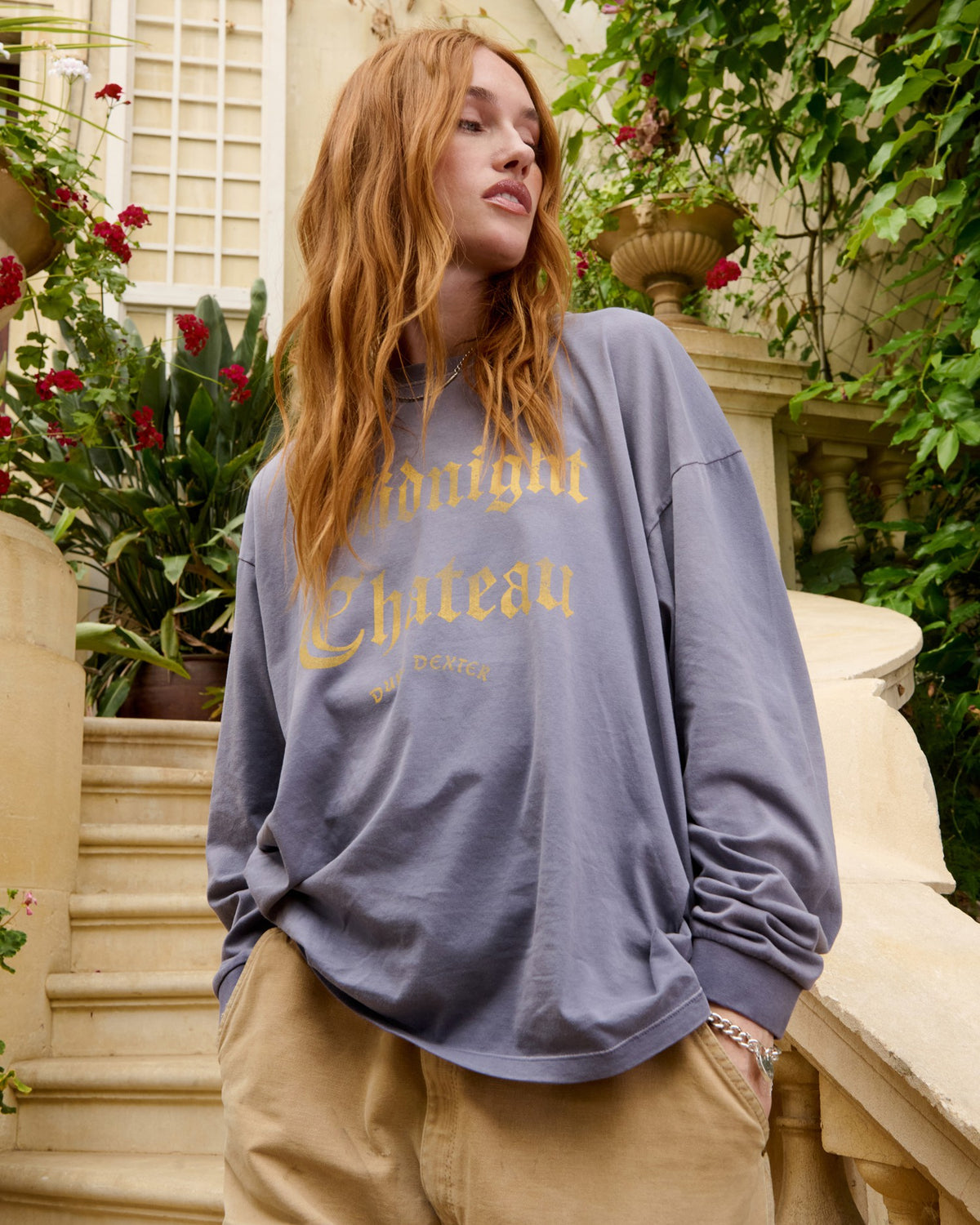 MC Sun Faded Purple Long Sleeve Top