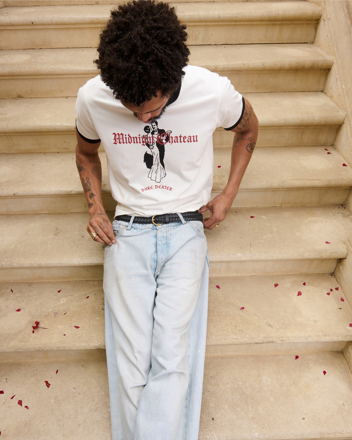 MC Dancers Vintage White + Black Ringer T-Shirt