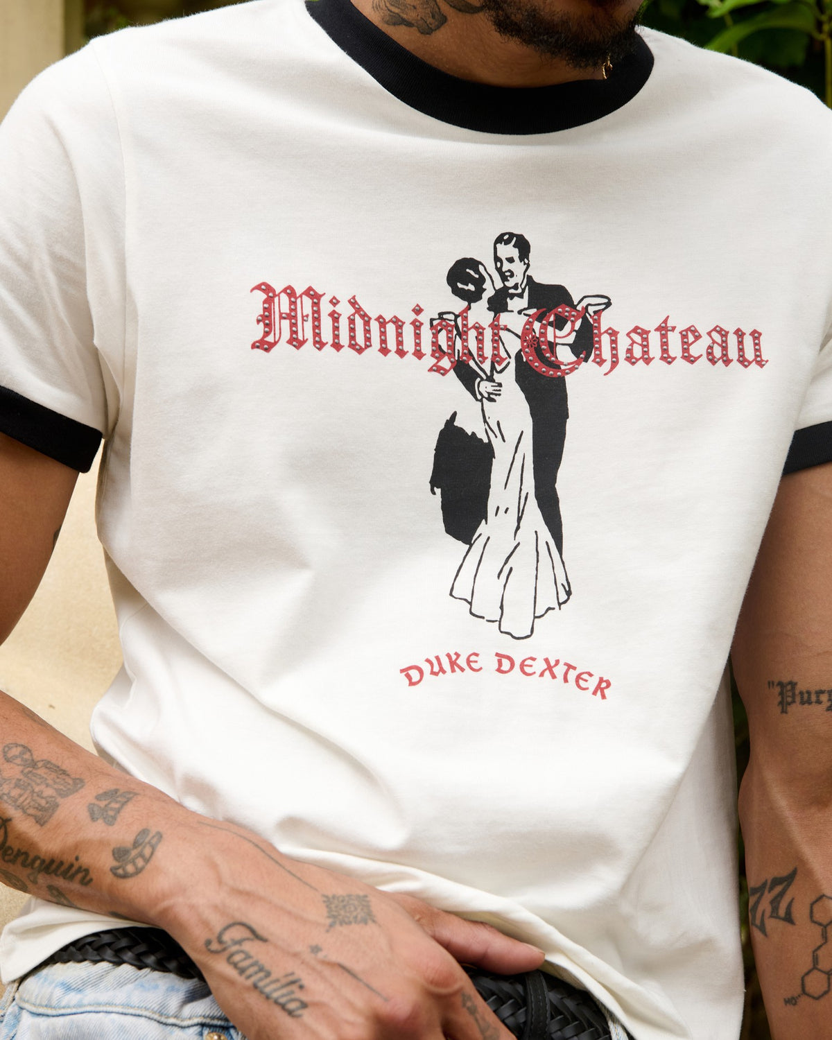 MC Dancers Vintage White + Black Ringer T-Shirt