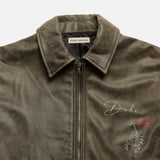 Hand-Painted Pin Up Hard To Get Washed Black Jacket