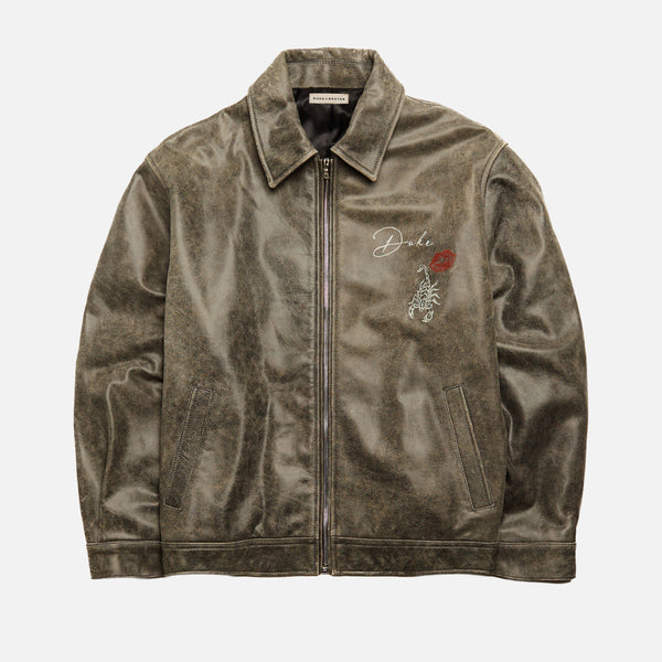 Hand-Painted Pin Up Hard To Get Washed Black Jacket