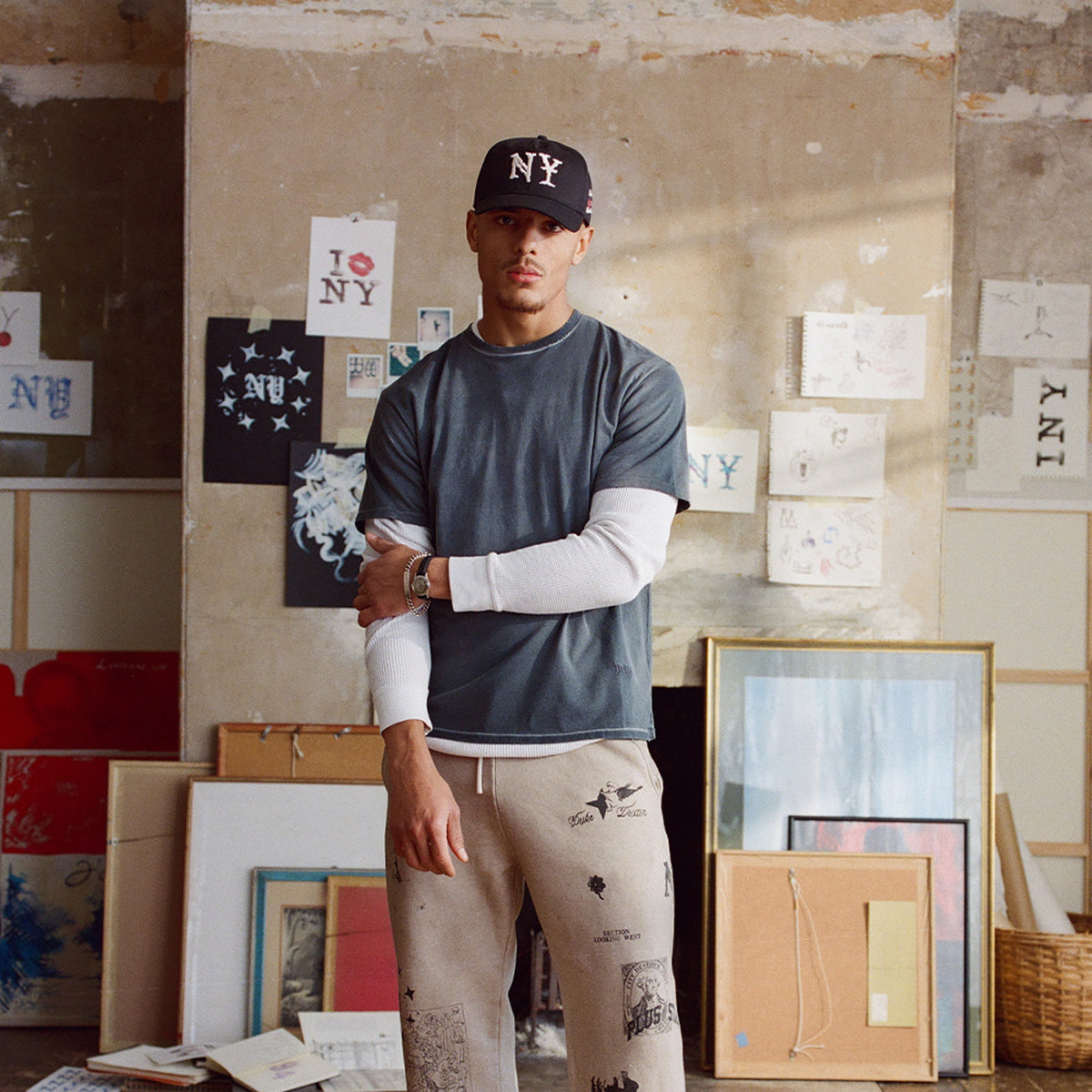 Sun Faded Workwear Washed Black T-Shirt