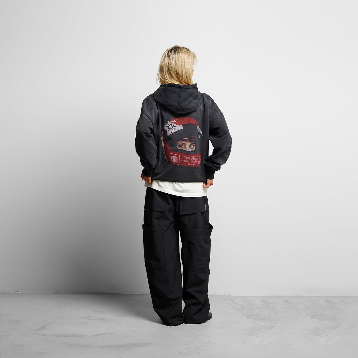 DR1 Helmet Washed Black Hoodie