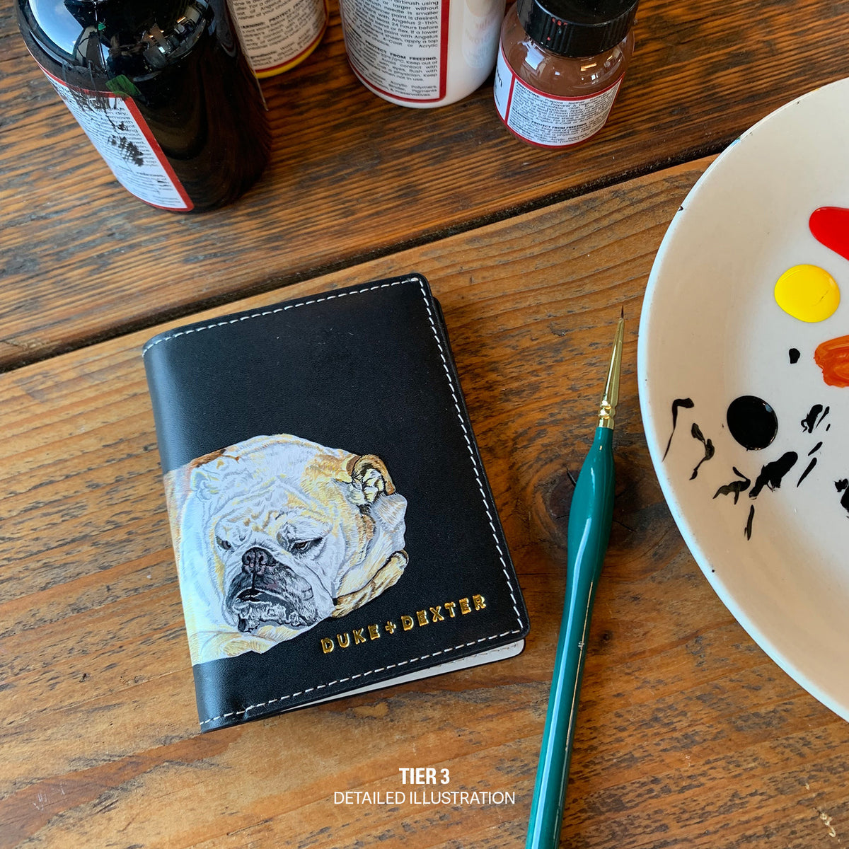 Hand-Painted Black + White Wallet