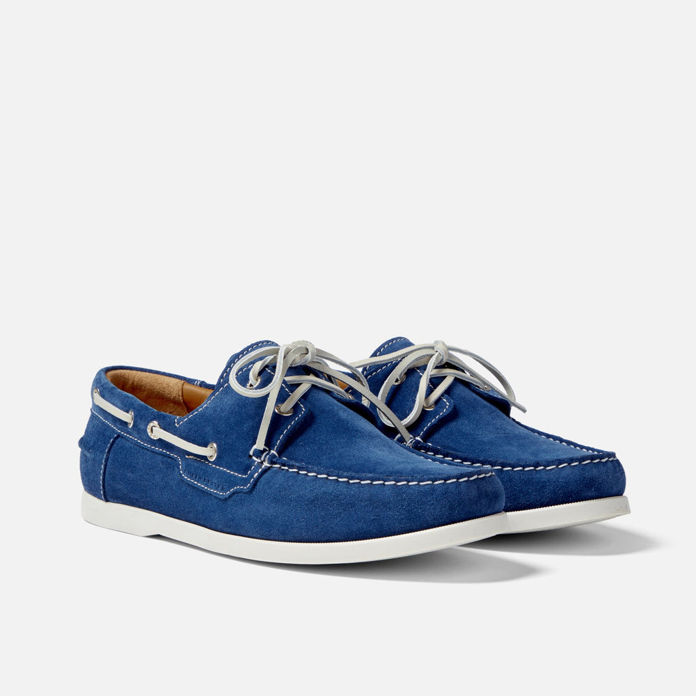 Men's Blue Suede Boat Shoes, Hardy Deck Shoe