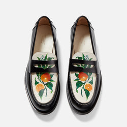 WILDE Hand-Painted Orange Penny Loafer